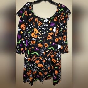 Halloween Themed Women's Halter Top Black Dress Size 3XL